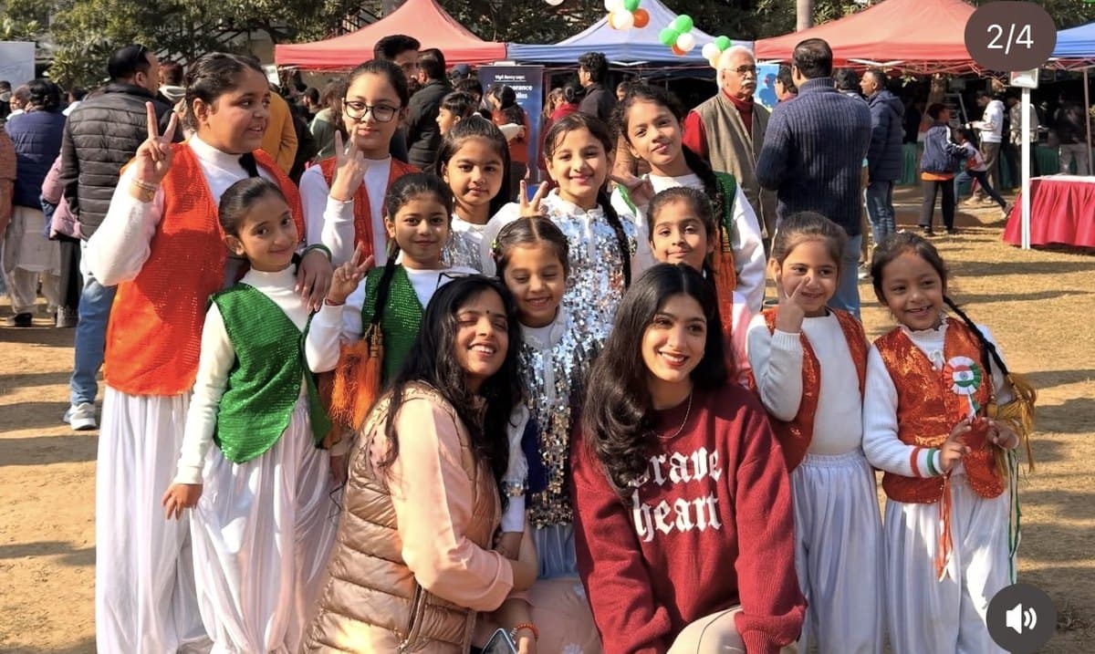 The Delhi NCR kids batch in costume at a festival performance